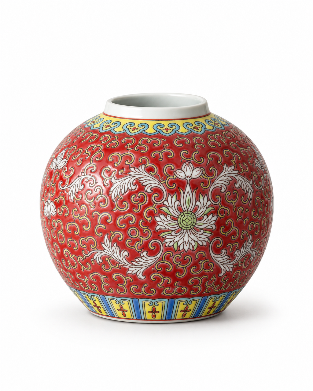 Pair of Chinese Famille Rose Mun Shou Porcelain Ginger Jars