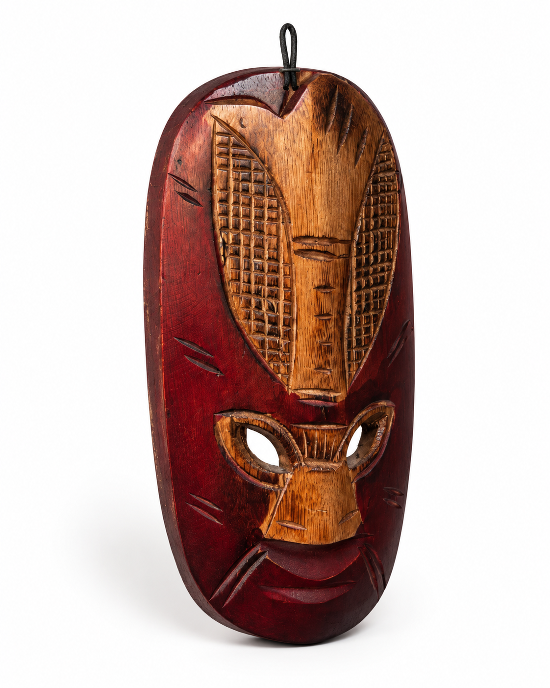 Vintage Tahitian French Polynesian Carved Wooden Mask
