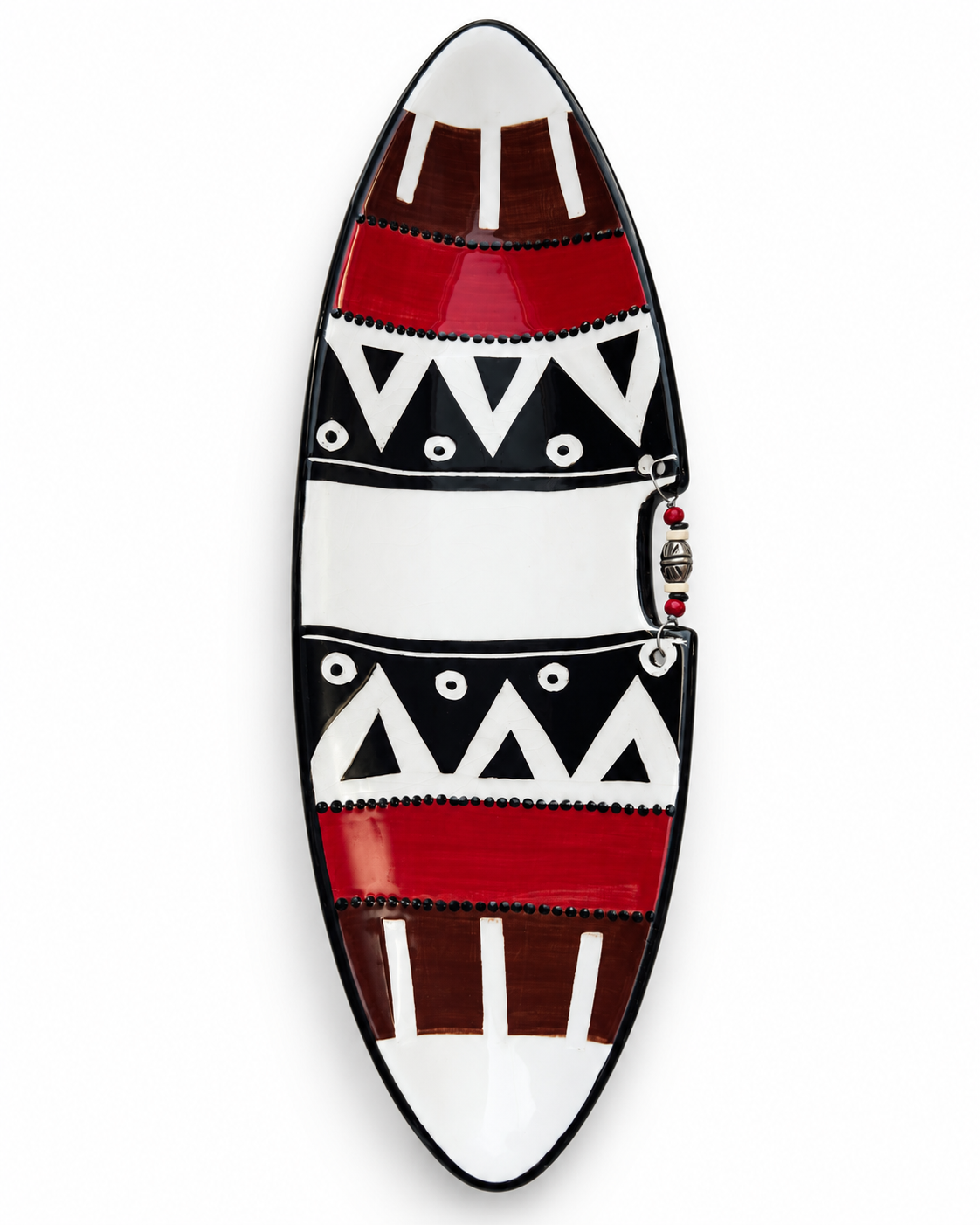 Red, Burgundy and Brown Oval Plate