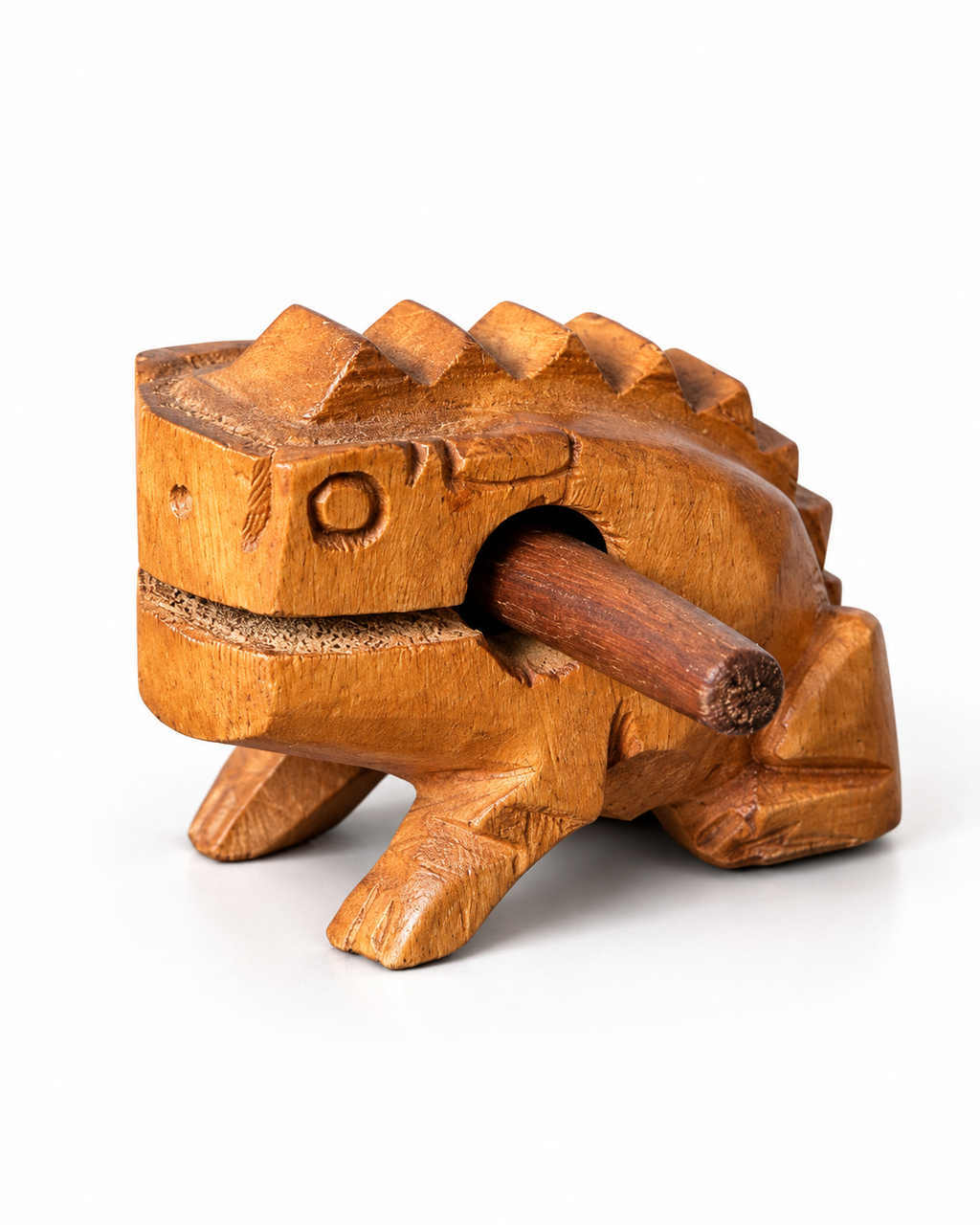 Hand-Carved Wooden Frog