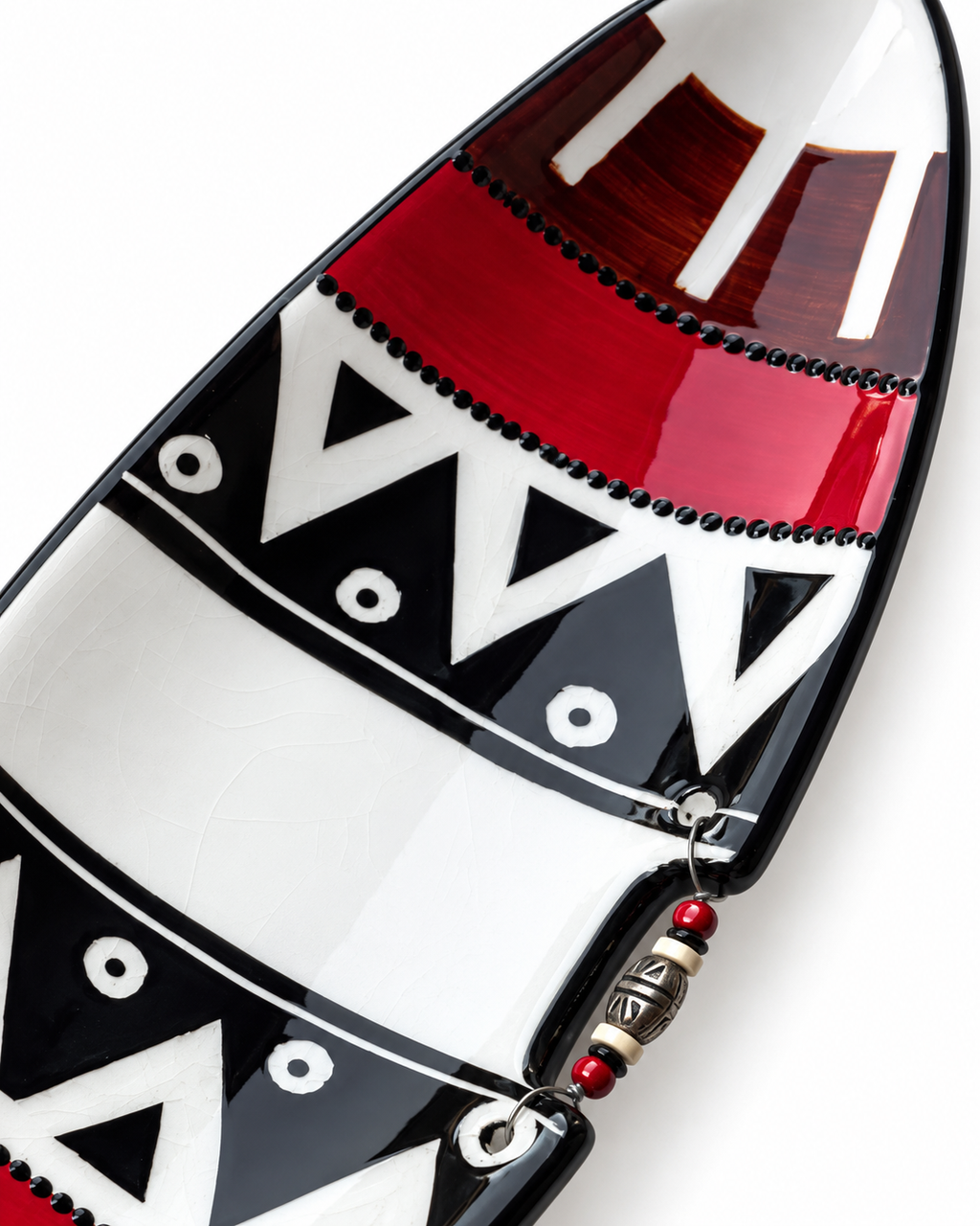 Red, Burgundy and Brown Oval Plate