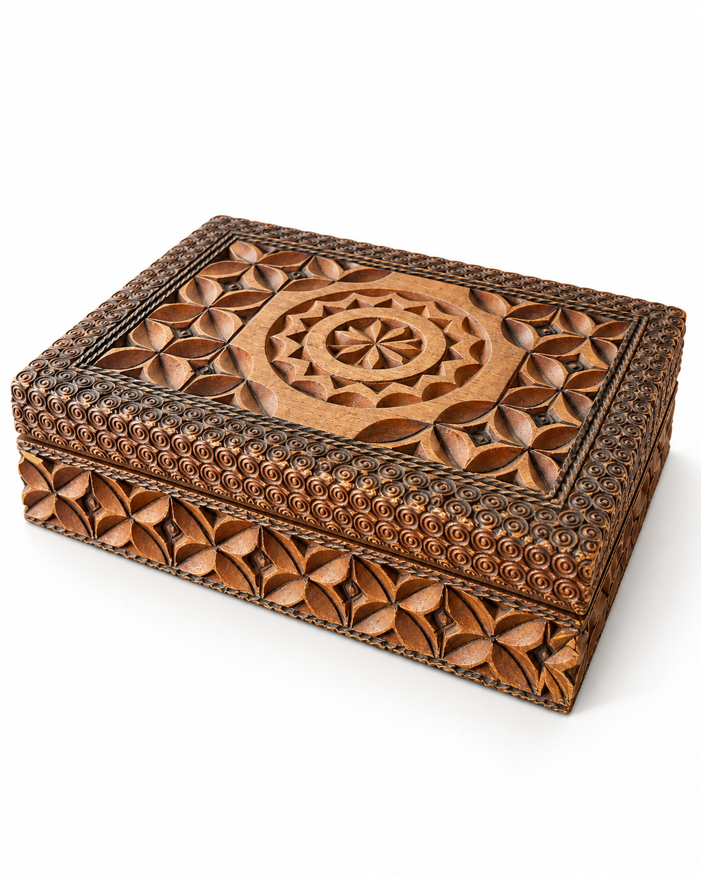 Intricate Sri Lankan Handcarved Wooden box
