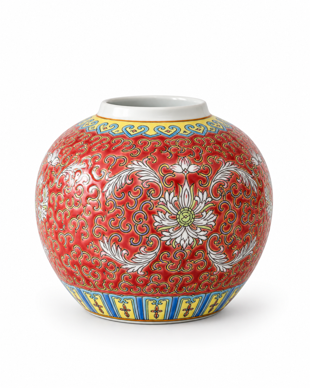 Pair of Chinese Famille Rose Mun Shou Porcelain Ginger Jars