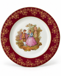 Vintage Limoges Fragonard Courting Scene Pink Plate
