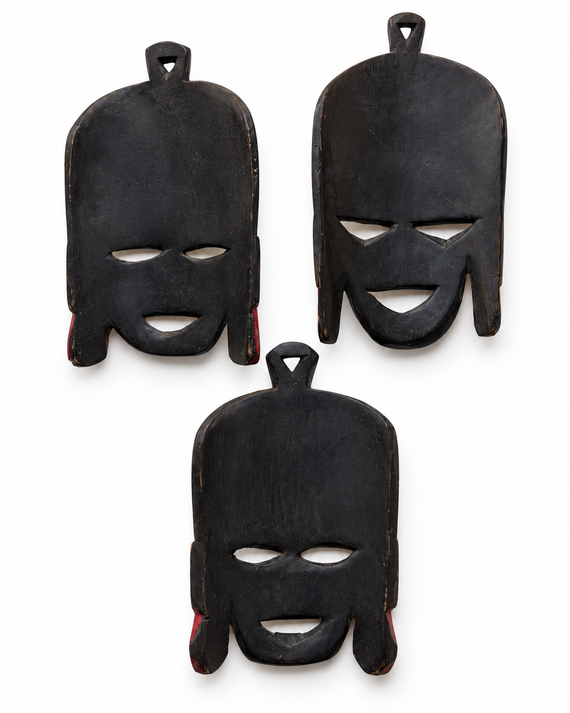 Set of 3 Small Kenyan African Wall Masks