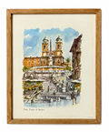 Vintage Spanish Steps- Rome Framed Print Set Of 2