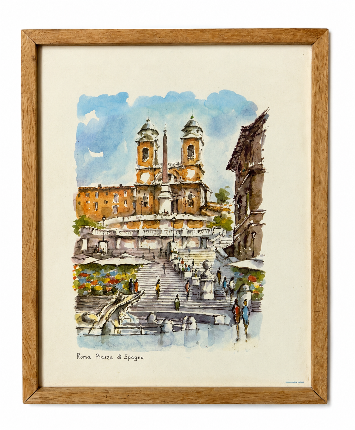 Vintage Spanish Steps- Rome Framed Print Set Of 2