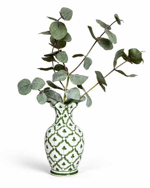 Small Hand-painted Green Trellis Pattern Vase